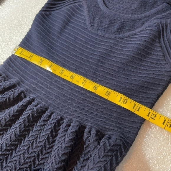 SANDRO Textured Knit Fit and Flare Navy Blue Size 1 (Sm) - Picture 11 of 12